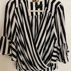 Black and white blouse